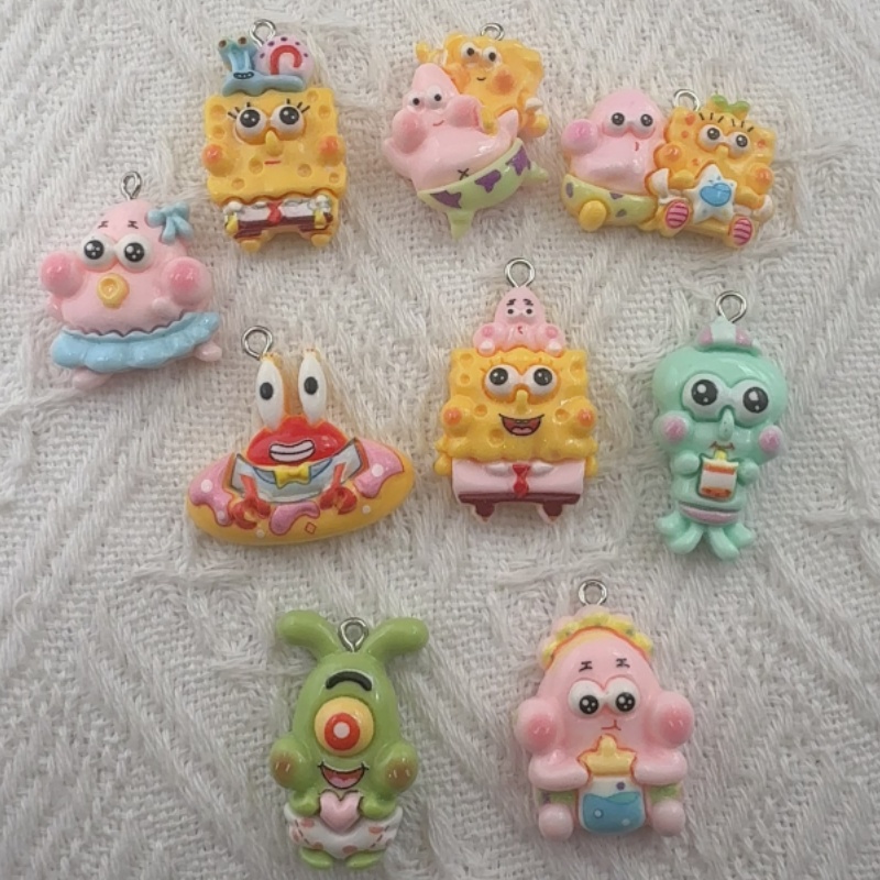 Jewelry Making For Birthday Party - 10pcs cartoon resin pendant, DIY jewelry