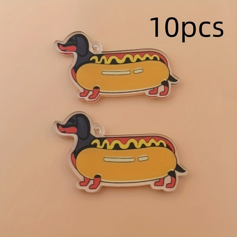 10pcs acrylic 2D new sausage d - Jewelry Making For Birthday Party 评论和价格