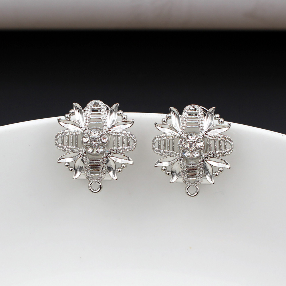 10pair CZ Flower Earrings Post - Jewelry Making Dubai 评论和价格