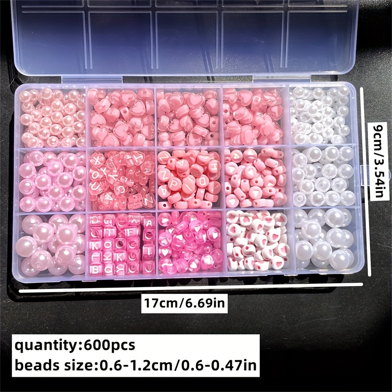 10-Piece Pink Alphabet Box, Ac - Jewelry Making Box 评论和价格