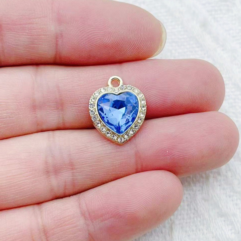 10pcs heart-shaped inlaid colo - Jewelry Making For Birthday Party 评论和价格
