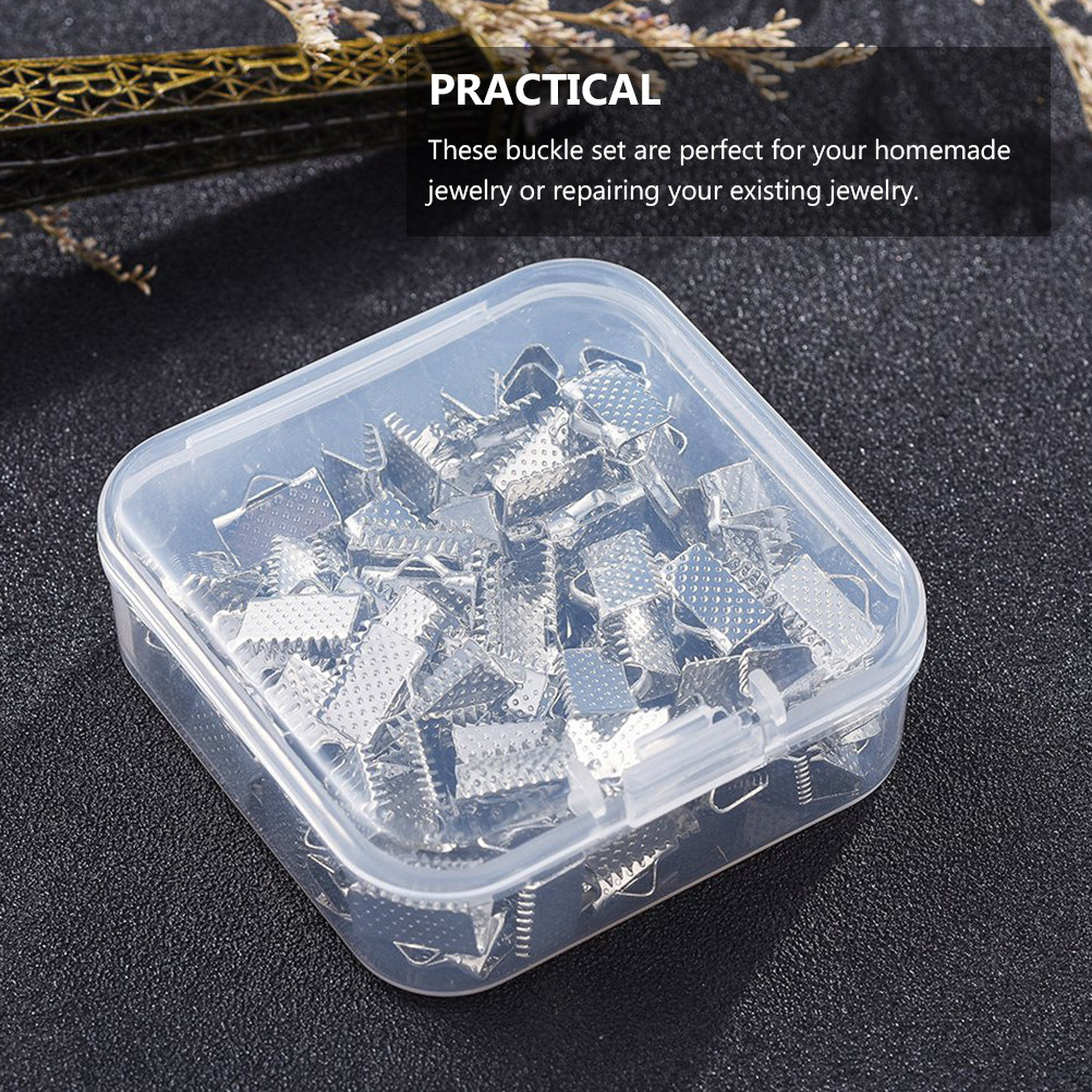 100Pcs Buckle Set Iron Ribbon  - Jewelry Making Box 评论和价格