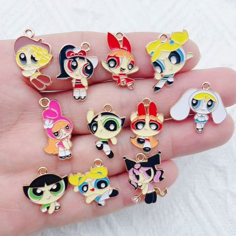 10pcs Alloy Oil-Dripping Carto - Jewelry Making For Birthday Party 评论和价格