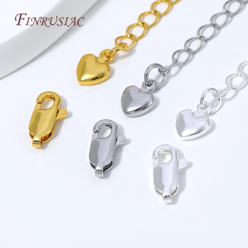 18K Gold Silver Plated Extensi - Lobster Clasp Silver 评论和价格