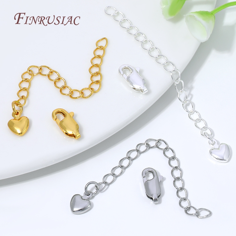18K Gold Silver Plated Extensi - Lobster Clasp Silver 评论和价格