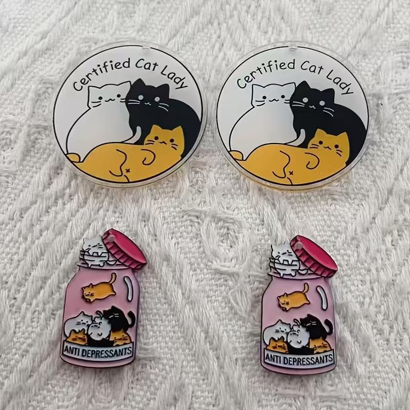 10pcs acrylic cute cat pendant - Jewelry Making For Birthday Party 评论和价格