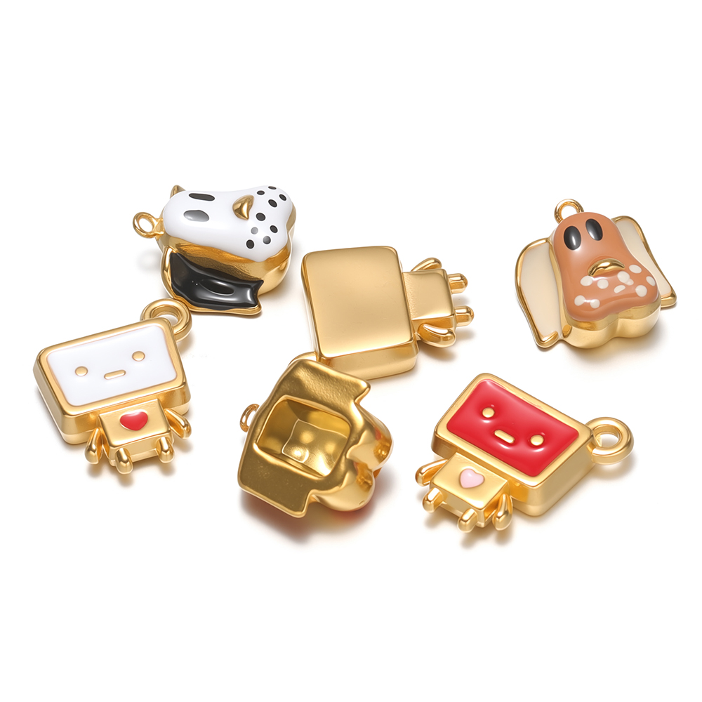 4pcs Stainless Steel Enamel Ca - Jewelry Making For Kids 评论和价格
