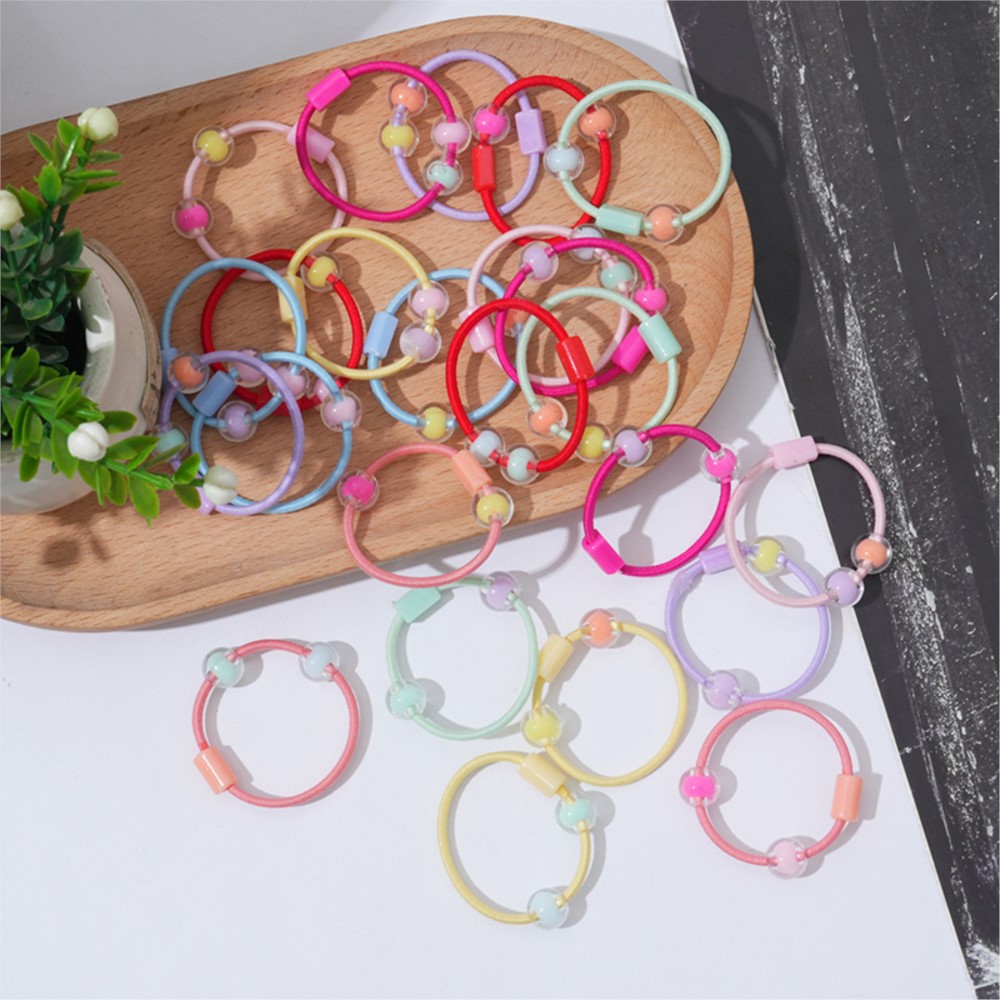 50pcs Cute Elastic Hair Ties P - Jewelry Making For Kids 评论和价格