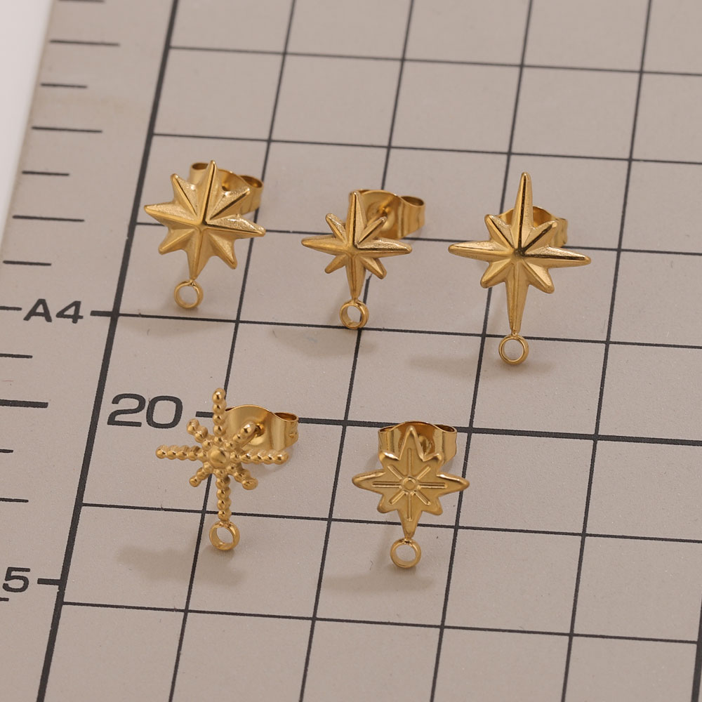 6pcs Stainless Steel Star Earr - Jewelry Making Techniques 评论和价格