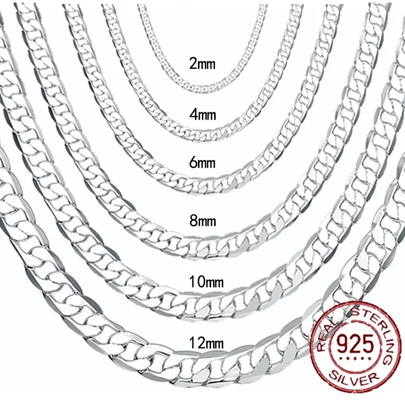 Men's 925 Sterling Silver Neck - Lobster Clasp Silver 评论和价格