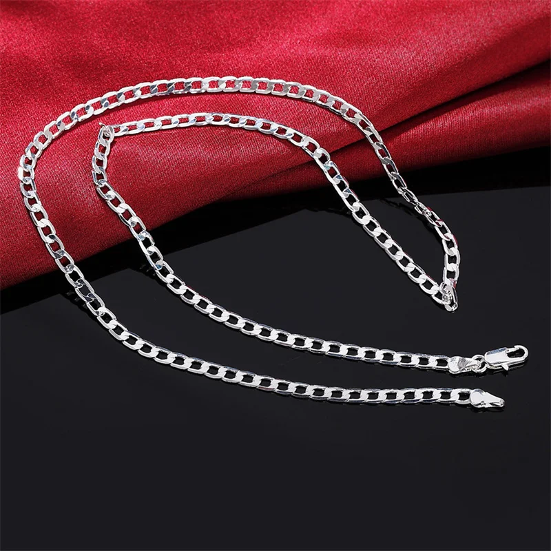 Men's 925 Sterling Silver Neck - Lobster Clasp Silver 评论和价格
