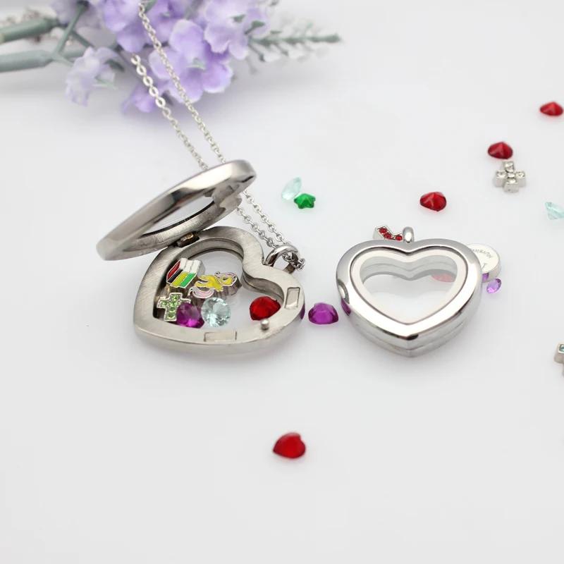 24mm 30mm heart Floating Locke - Jewelry Making For Birthday Party 评论和价格