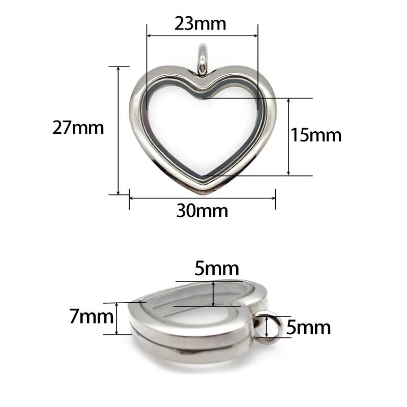 24mm 30mm heart Floating Locke - Jewelry Making For Birthday Party 评论和价格