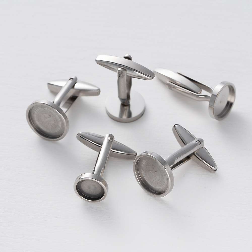 5Pcs Stainless Steel Cufflinks - Jewelry Making For Adults 评论和价格