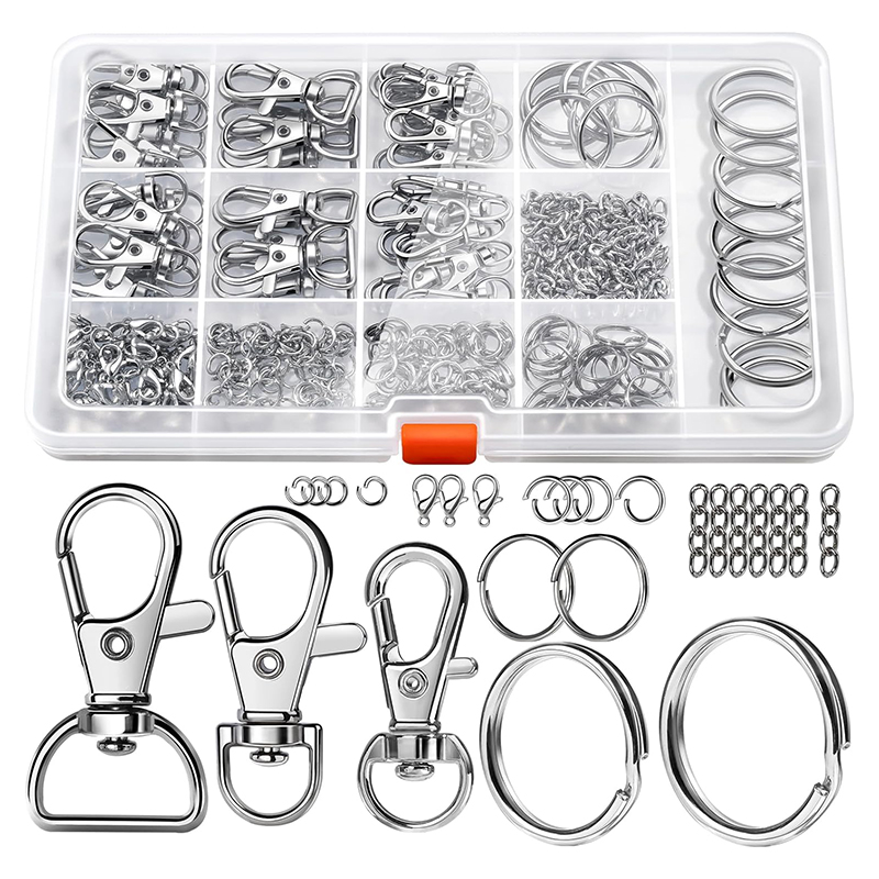 265PCS Metal Keychain Kit Lobs - Lobster Clasp Silver 评论和价格