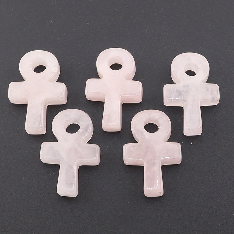 Rose Quartz Ankh Cross Pendant - Jewelry Making Michaels 评论和价格