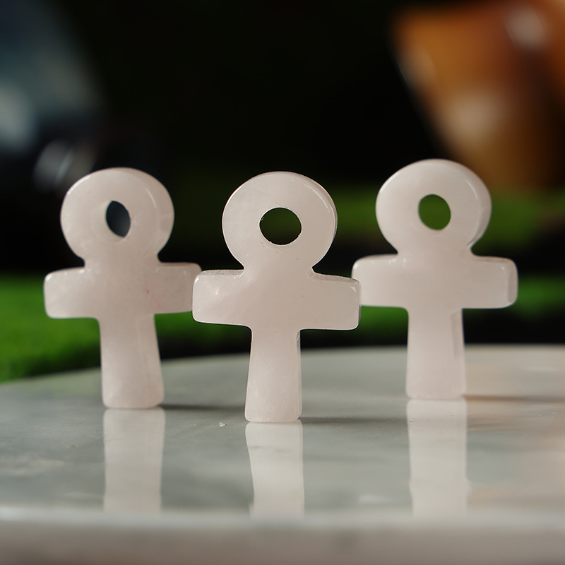 Rose Quartz Ankh Cross Pendant - Jewelry Making Michaels 评论和价格
