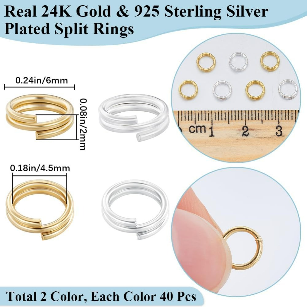 1 Box 80Pcs Split Jump Ring 24 - Jewelry Making Box 评论和价格
