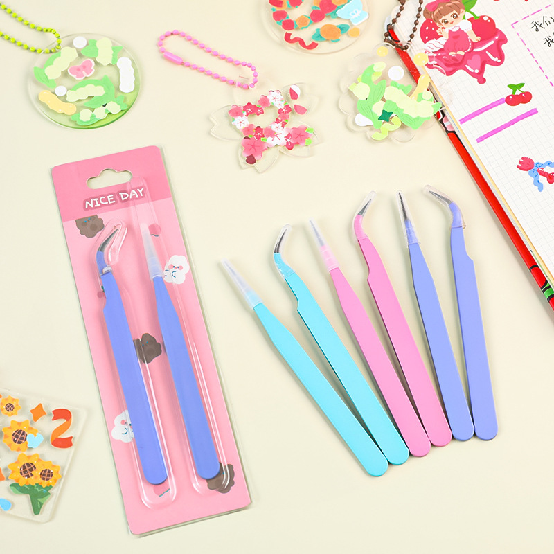 6pcs Tweezers Set - Angle and  - Jewelry Making Techniques 评论和价格