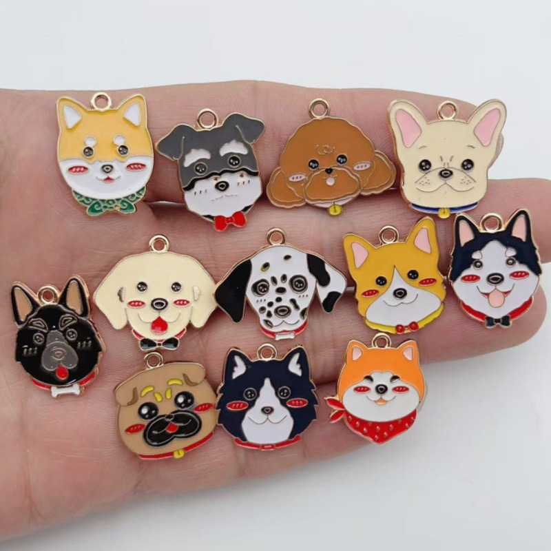 12pcs cartoon pet spotted dog  - Jewelry Making For Birthday Party 评论和价格