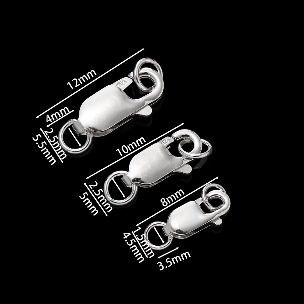 2Pcs Solid Silver Lobster Clas - Lobster Clasp Silver 评论和价格