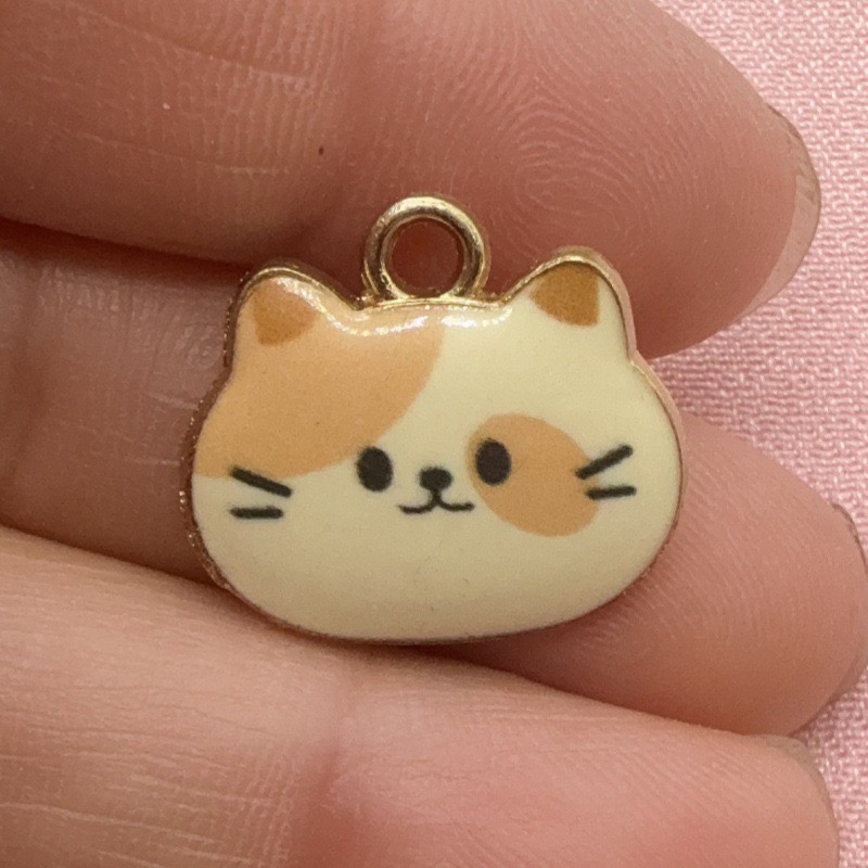 12pcs Printed Cat Head Alloy D - Jewelry Making For Birthday Party 评论和价格