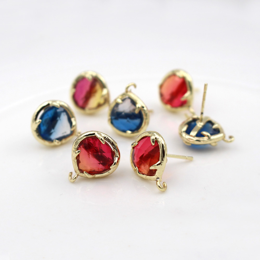 10pair Heart Shape Blue Red Cr - Jewelry Making Dubai 评论和价格